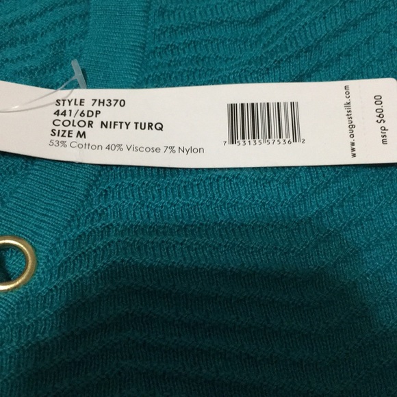 August silk tie front light sweater medium - Picture 4 of 6